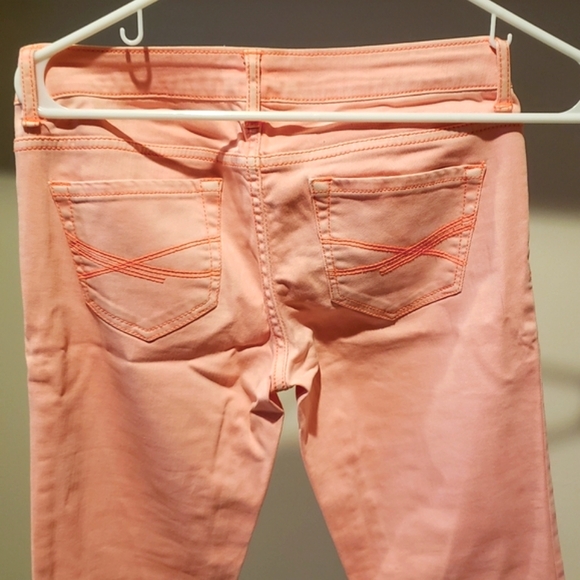 Aeropostale Bayla Skinny Jeans, Neon Orange - Picture 2 of 4